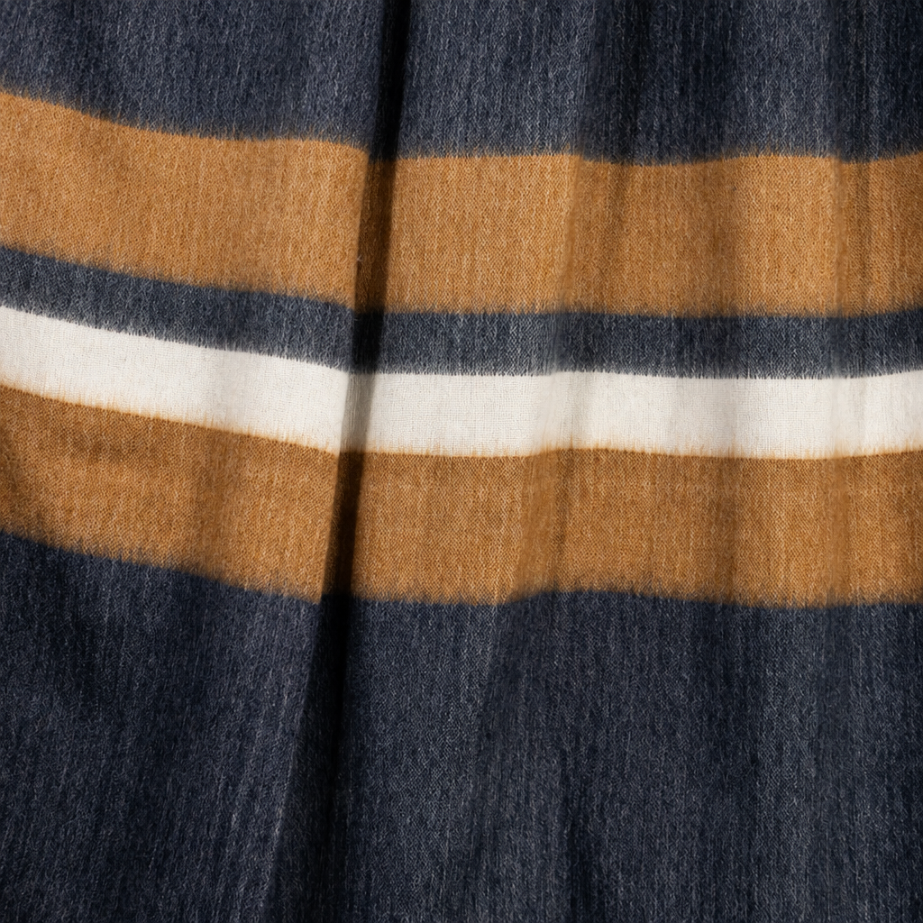 Kallpa Alpaca Throw — Copper & Navy