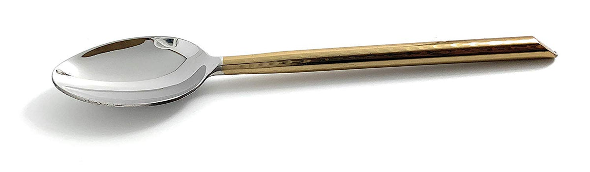 Gold Hammered-Handle Tablespoons — Set of Six