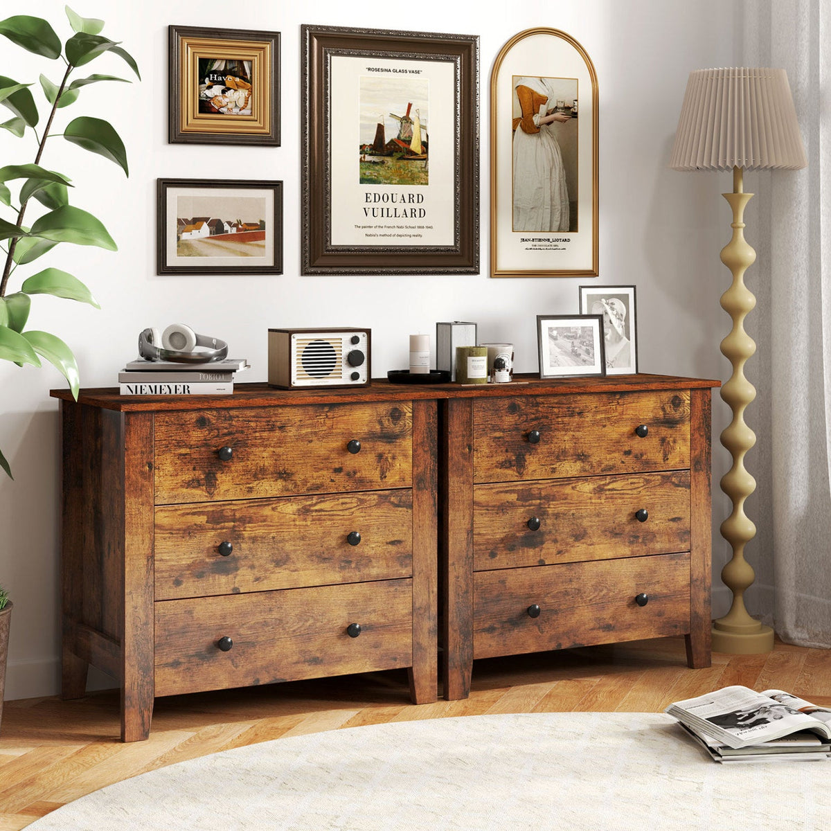 Three-Drawer Dresser — Set of Two