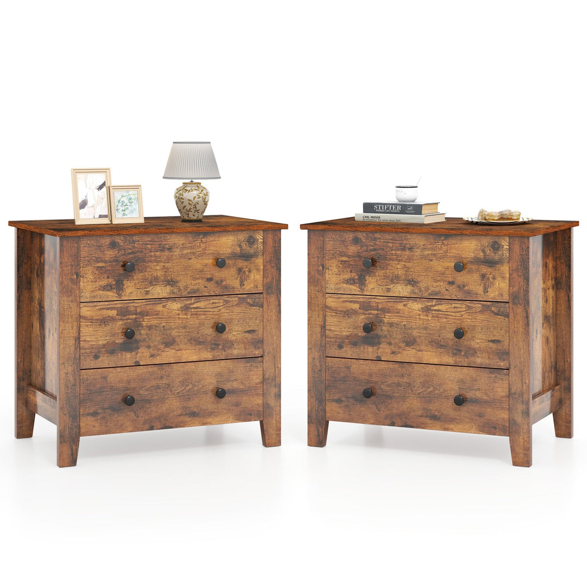 Three-Drawer Dresser — Set of Two