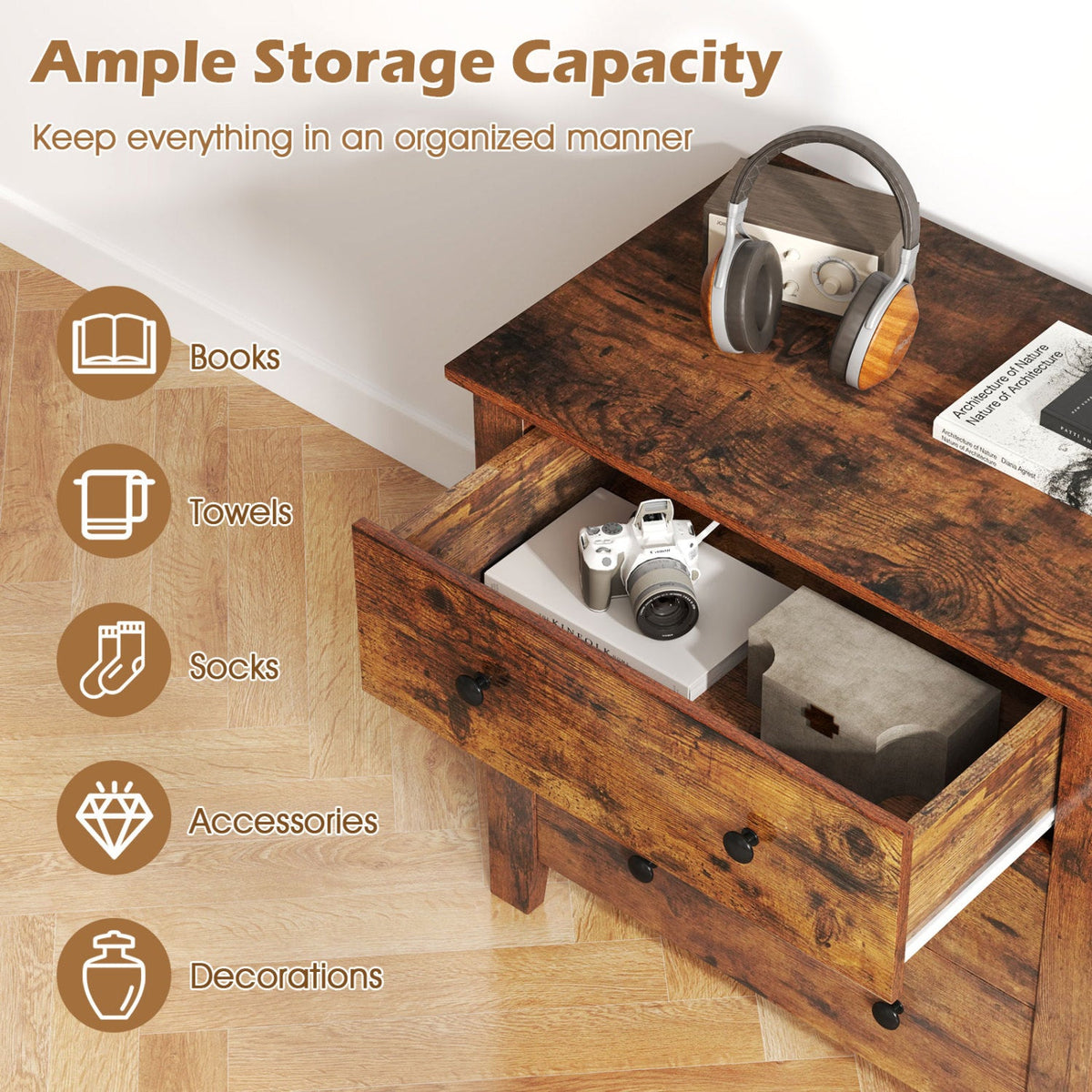 Three-Drawer Dresser — Set of Two