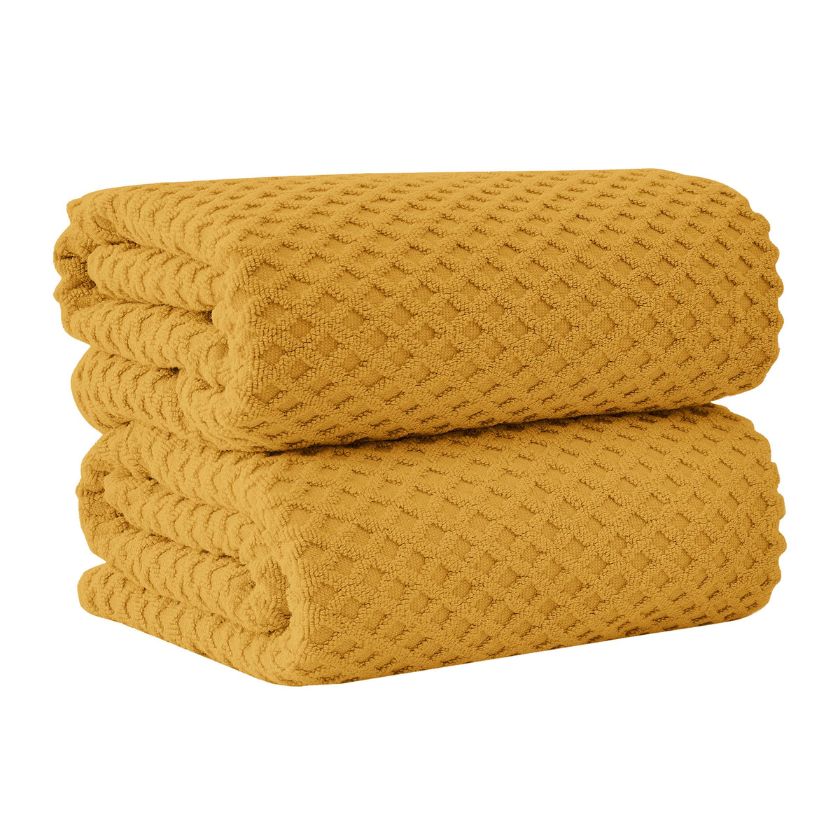 Grayson Diamond Waffle Cotton Towels — Bath Sheet (Pack of 2) / Marigold
