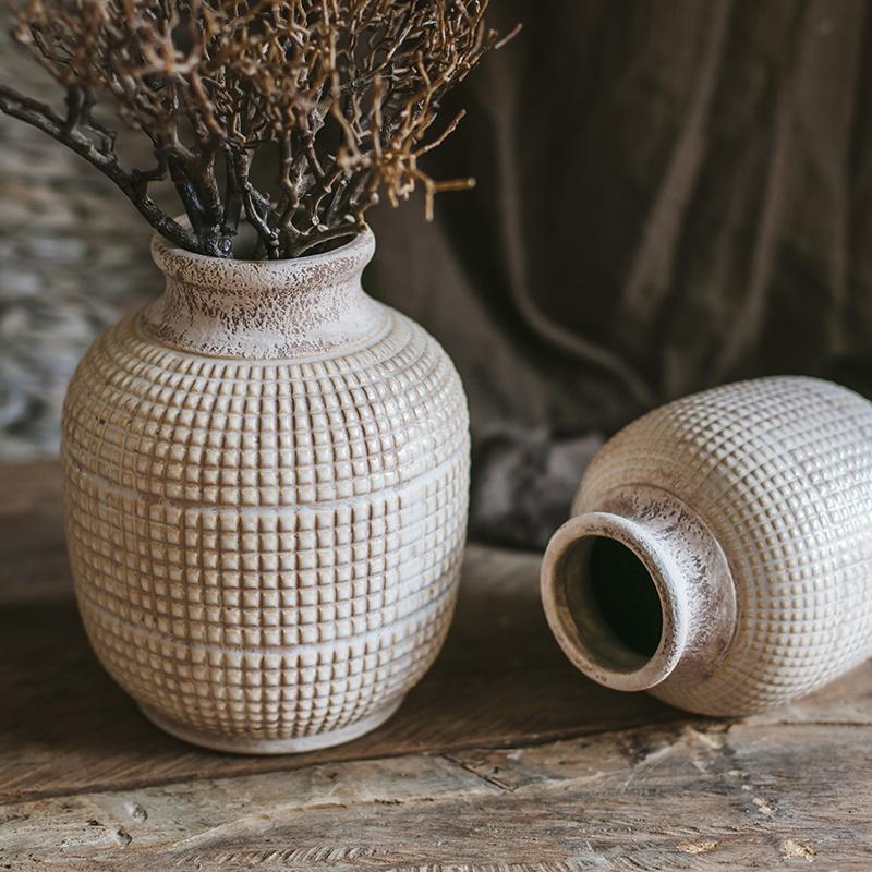 Textured Ceramic Jar Vase