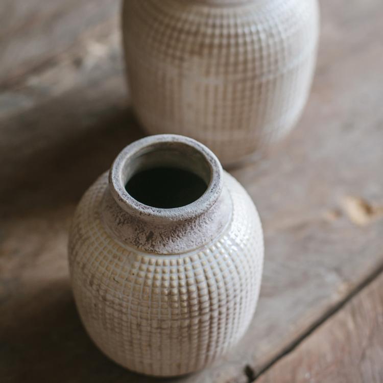 Textured Ceramic Jar Vase