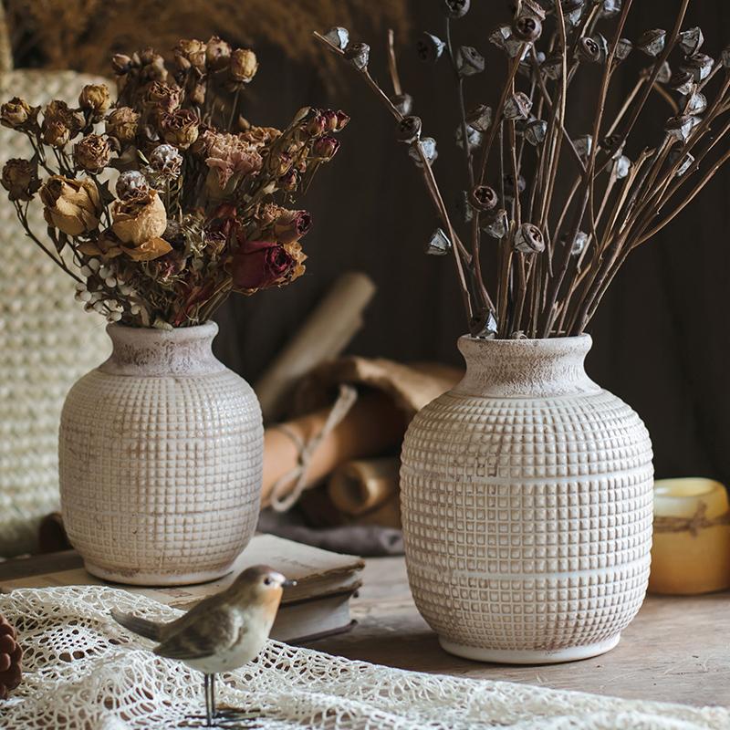 Textured Ceramic Jar Vase