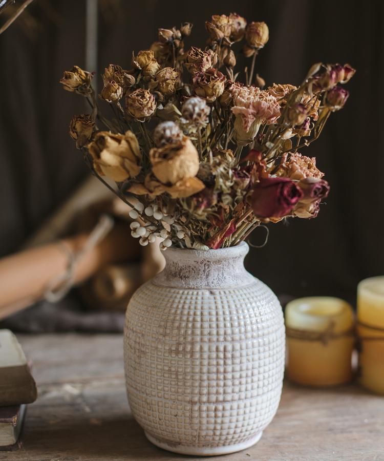 Textured Ceramic Jar Vase