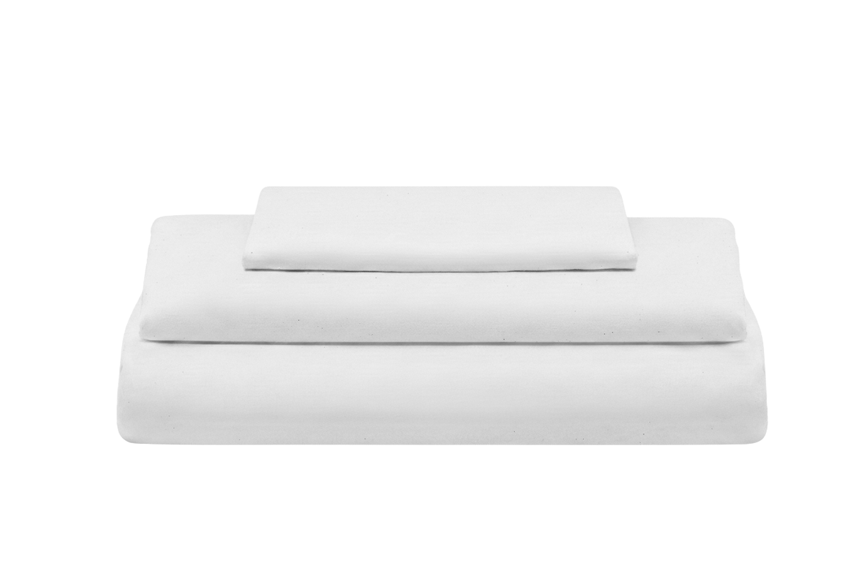 Organic Cotton Sateen Sheet Set — Pure White / Twin