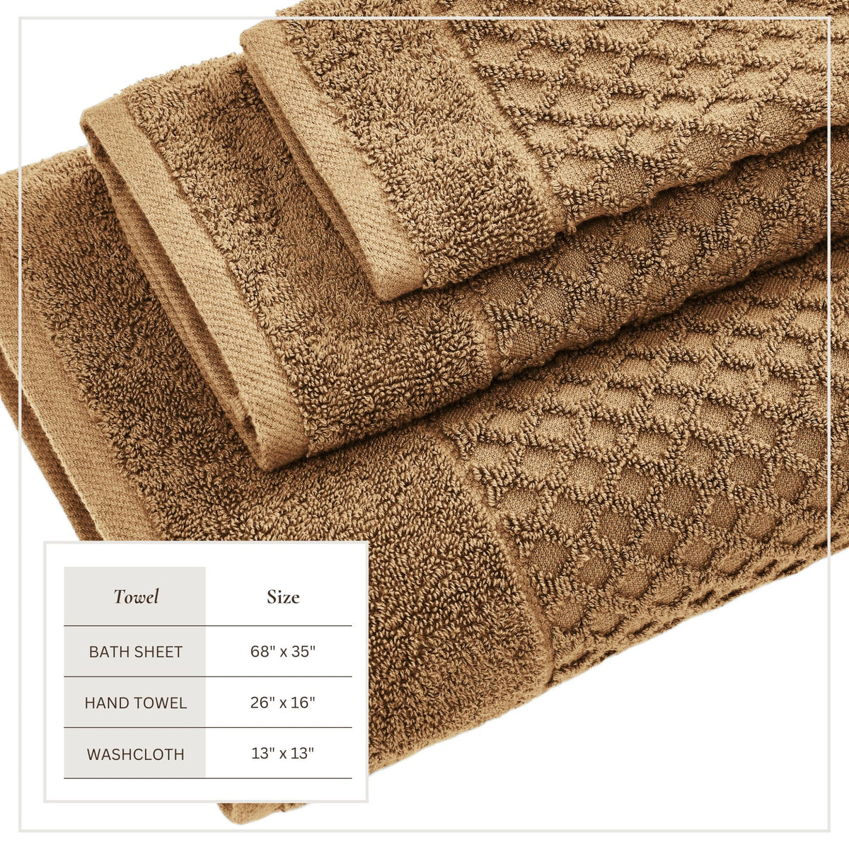 Grayson Diamond Waffle Cotton Towels