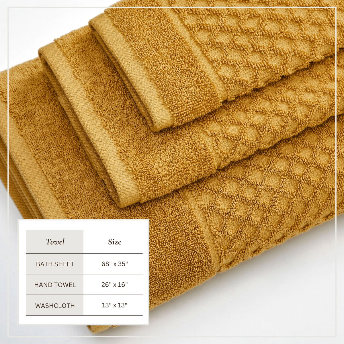 Grayson Diamond Waffle Cotton Towels