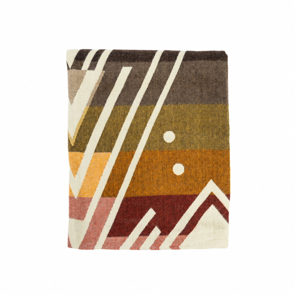 Yachana Alpaca Throw — Peach & Red Chevron