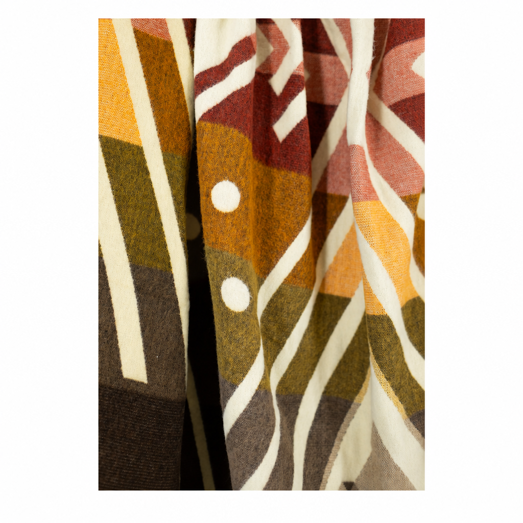 Yachana Alpaca Throw — Peach & Red Chevron