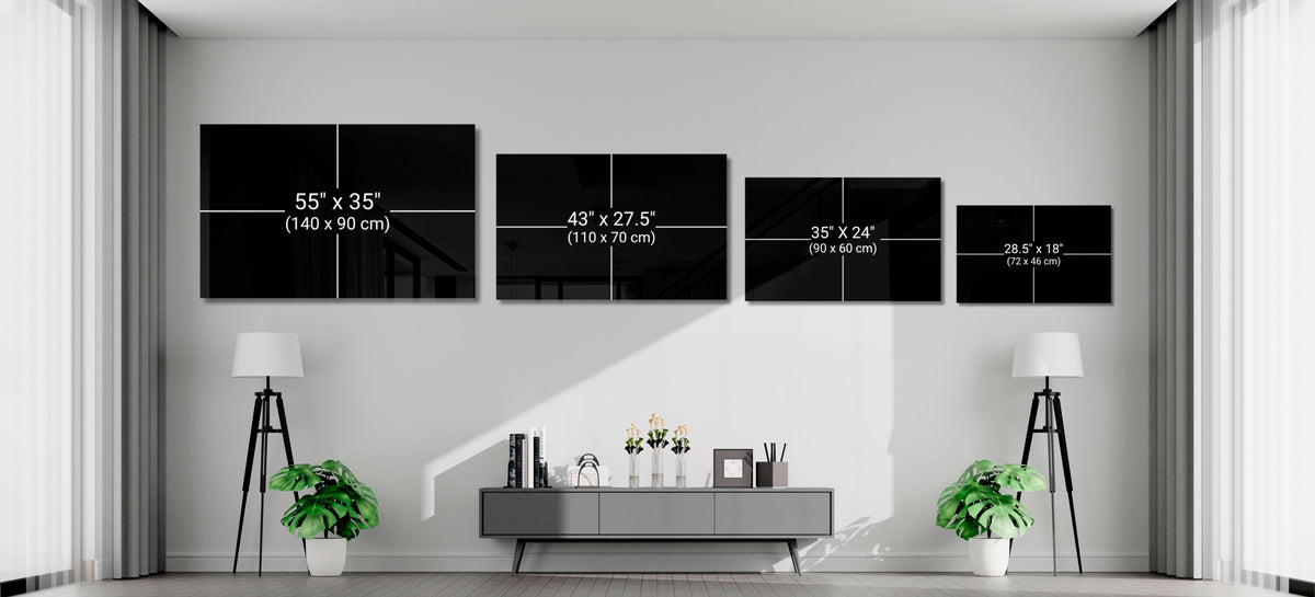Midnight Blue & Gold Glass Wall Art
