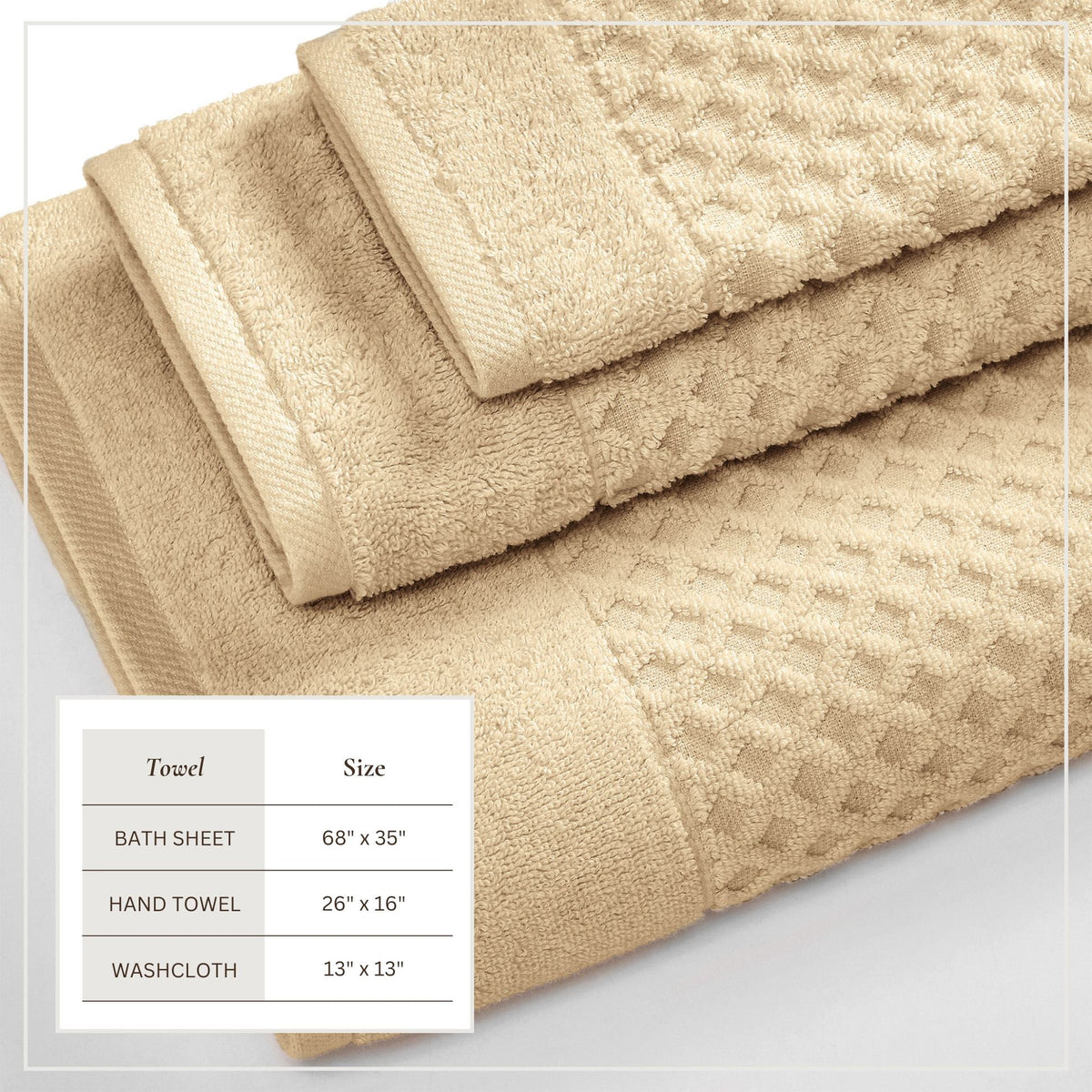 Grayson Diamond Waffle Cotton Towels