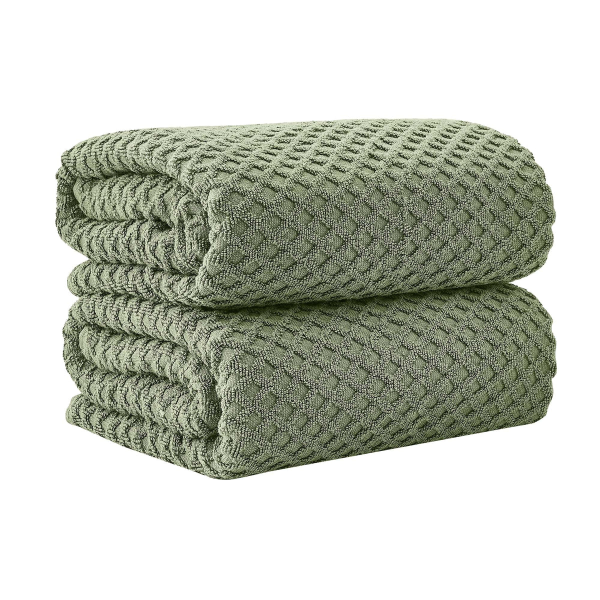 Grayson Diamond Waffle Cotton Towels — Bath Sheet (Pack of 2) / Eucalyptus